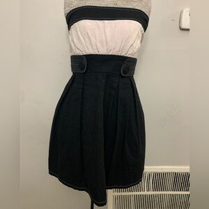 Y2K Charlotte Russe Black and White Strapless Mini Fit-and-Flare Dress